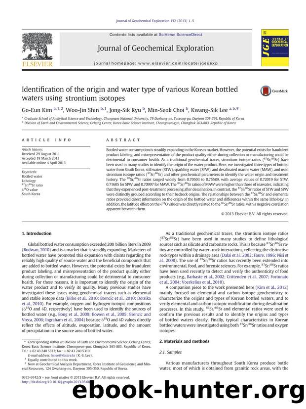 Identification of the origin and water type of various Korean bottled waters using strontium isotopes by Go-Eun Kim & Woo-Jin Shin & Jong-Sik Ryu & Min-Seok Choi & Kwang-Sik Lee