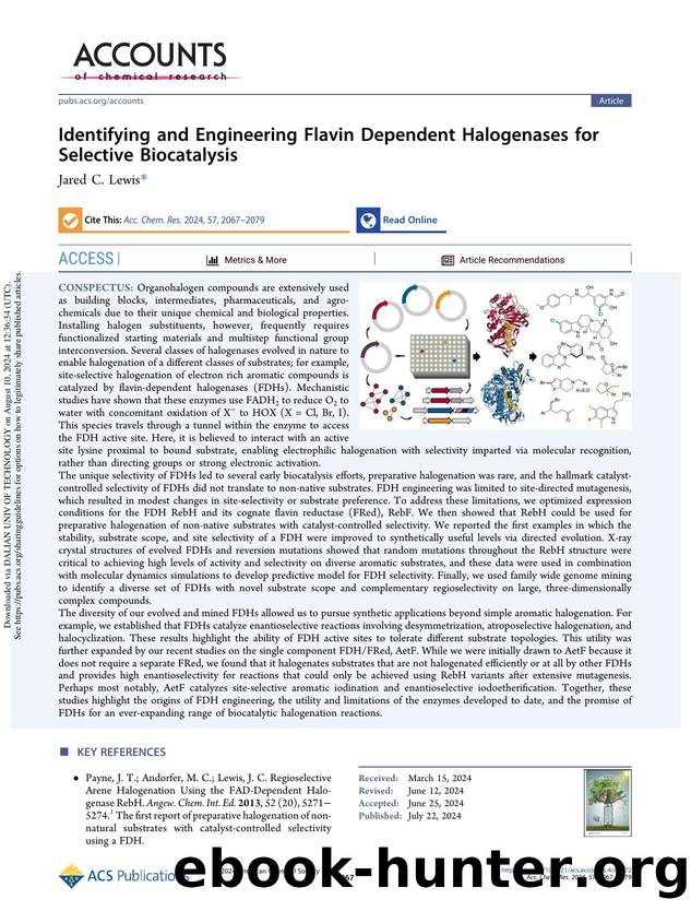 Identifying and Engineering Flavin Dependent Halogenases for Selective Biocatalysis by Jared C. Lewis