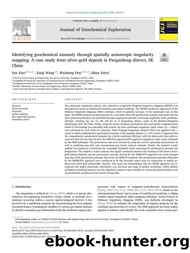 Identifying geochemical anomaly through spatially anisotropic singularity mapping_ A case study from silver-gold deposit in Pangxidong district, SE China by Fan Xiao & Kaiqi Wang & Weisheng Hou & Oktay Erten