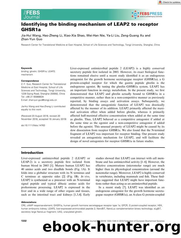 Identifying the binding mechanism of LEAP2 to receptor GHSR1a by Unknown