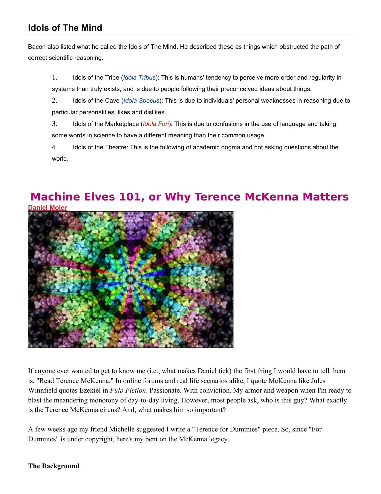 Idols of The Mind by reception