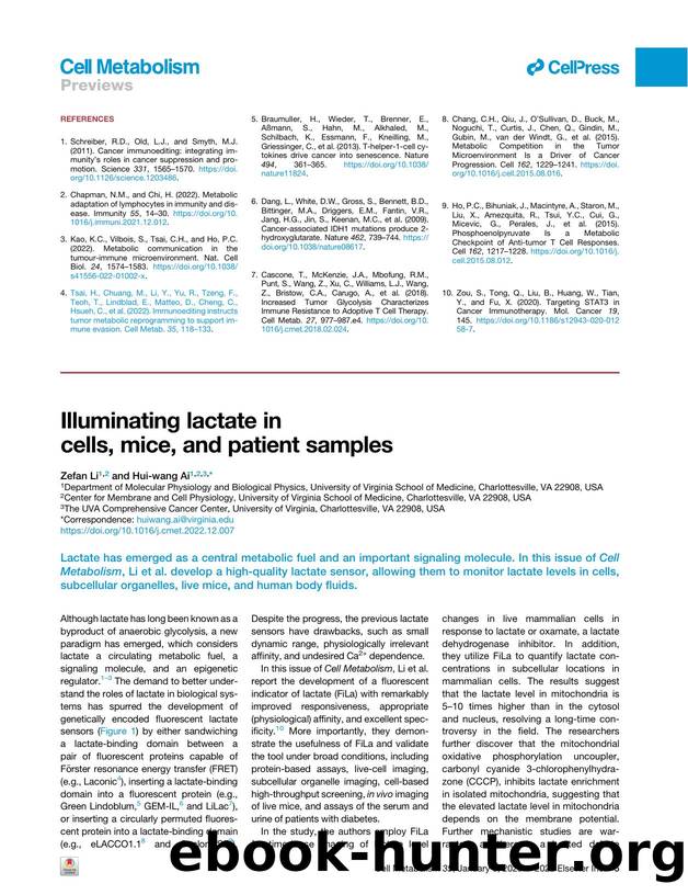 Illuminating lactate in cells, mice, and patient samples by Zefan Li & Hui-wang Ai