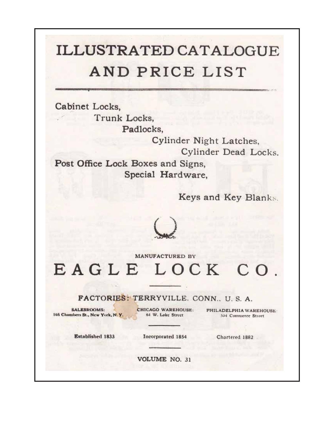 Illustrated Catalog and Price List Volume 31 by Eagle Lock Co
