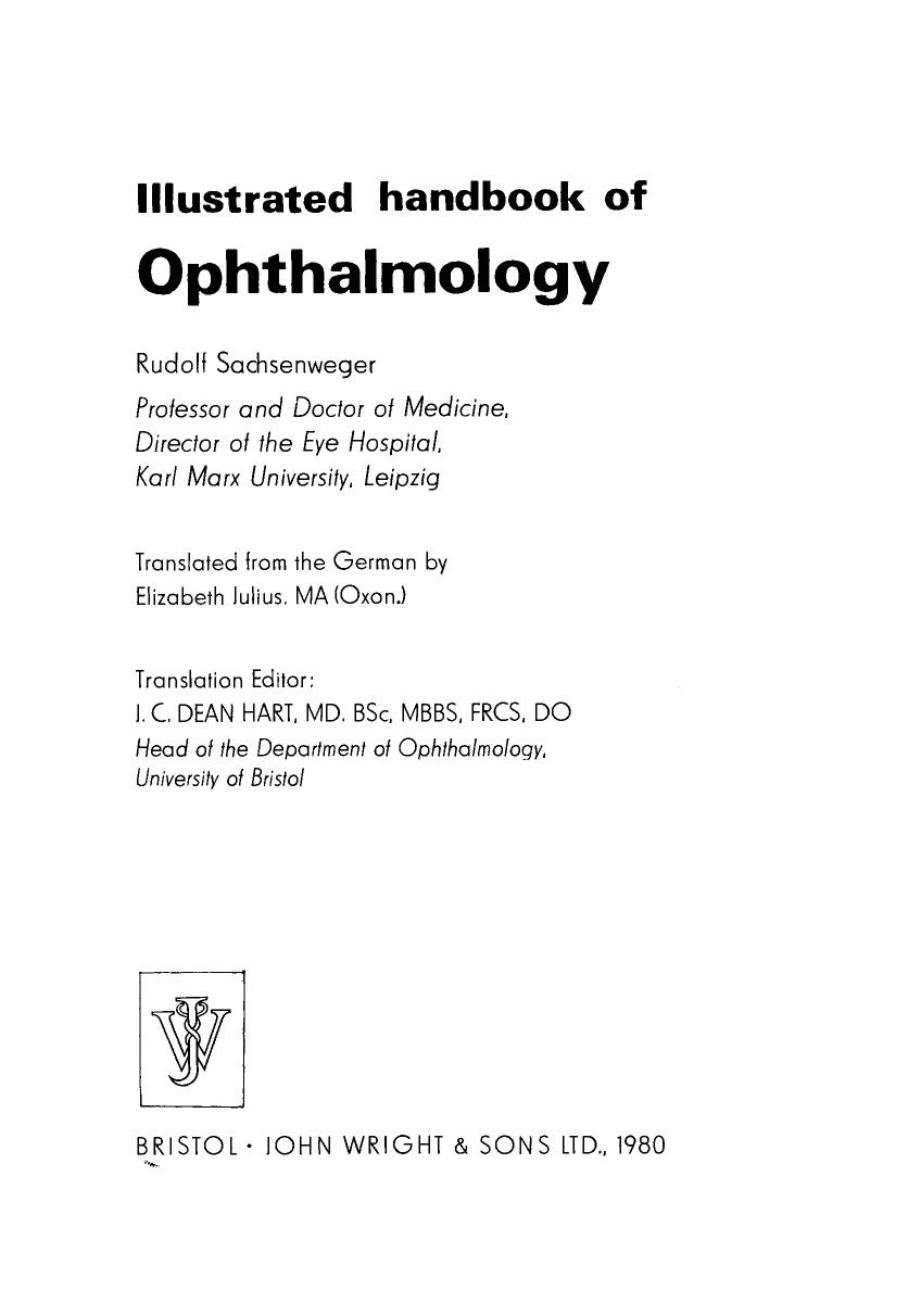 Illustrated Handbook of Ophthalmology by Rudolf Sachsenweger (Auth.)