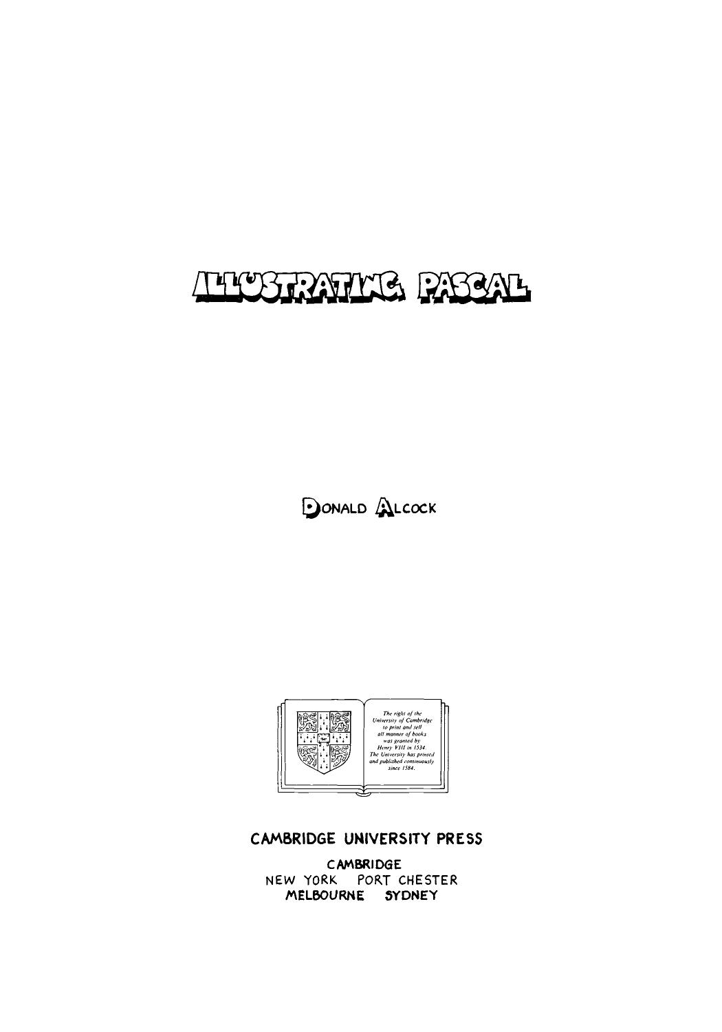 Illustrating Pascal by Donald Alcock