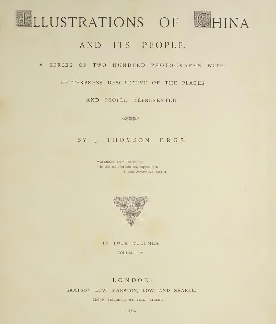 Illustrations of China and Its People by J. Thomson