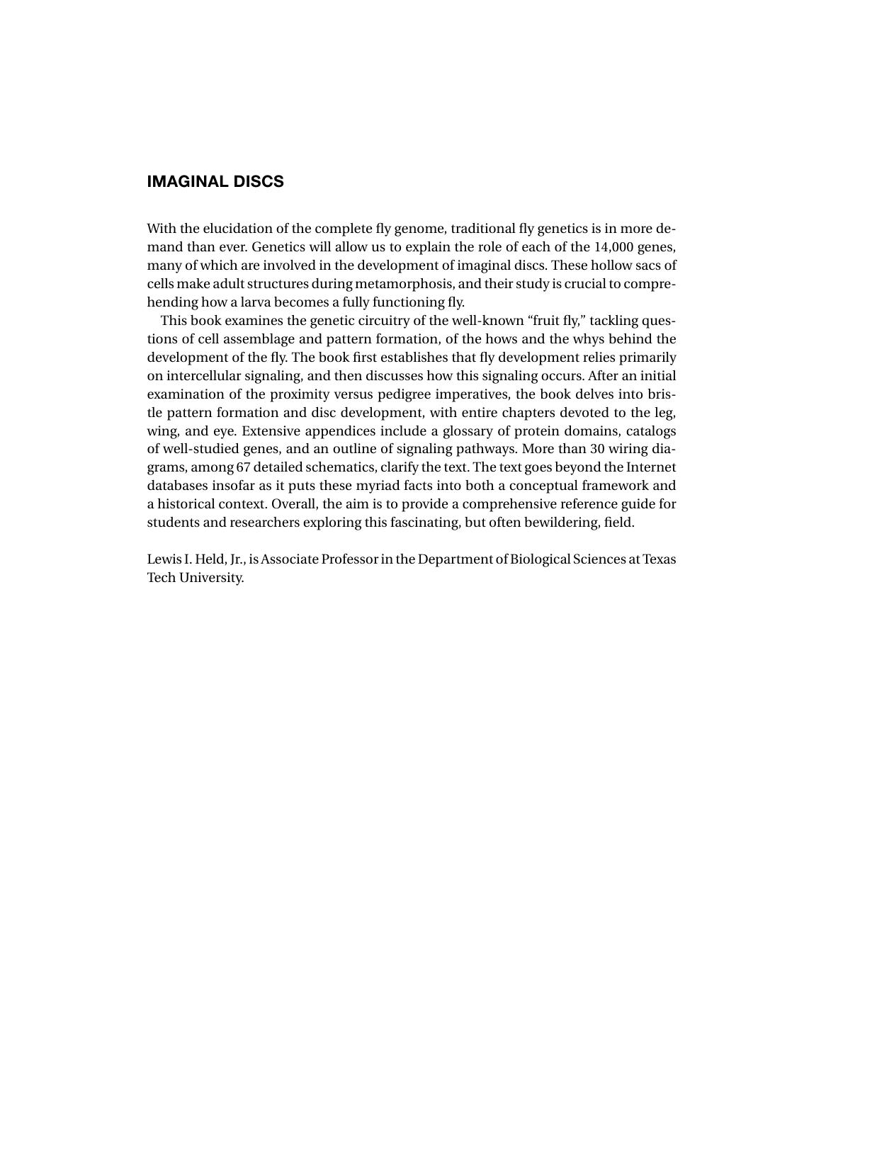 Imaginal Discs: The Genetic and Cellular Logic of Pattern Formation (Developmental and Cell Biology Series) by Lewis I. Held Jr