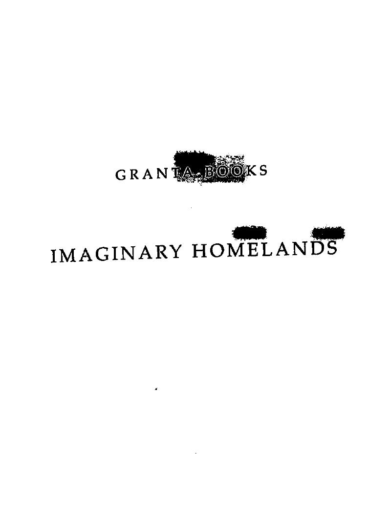 Imaginary Homelands by Salman Rushdie