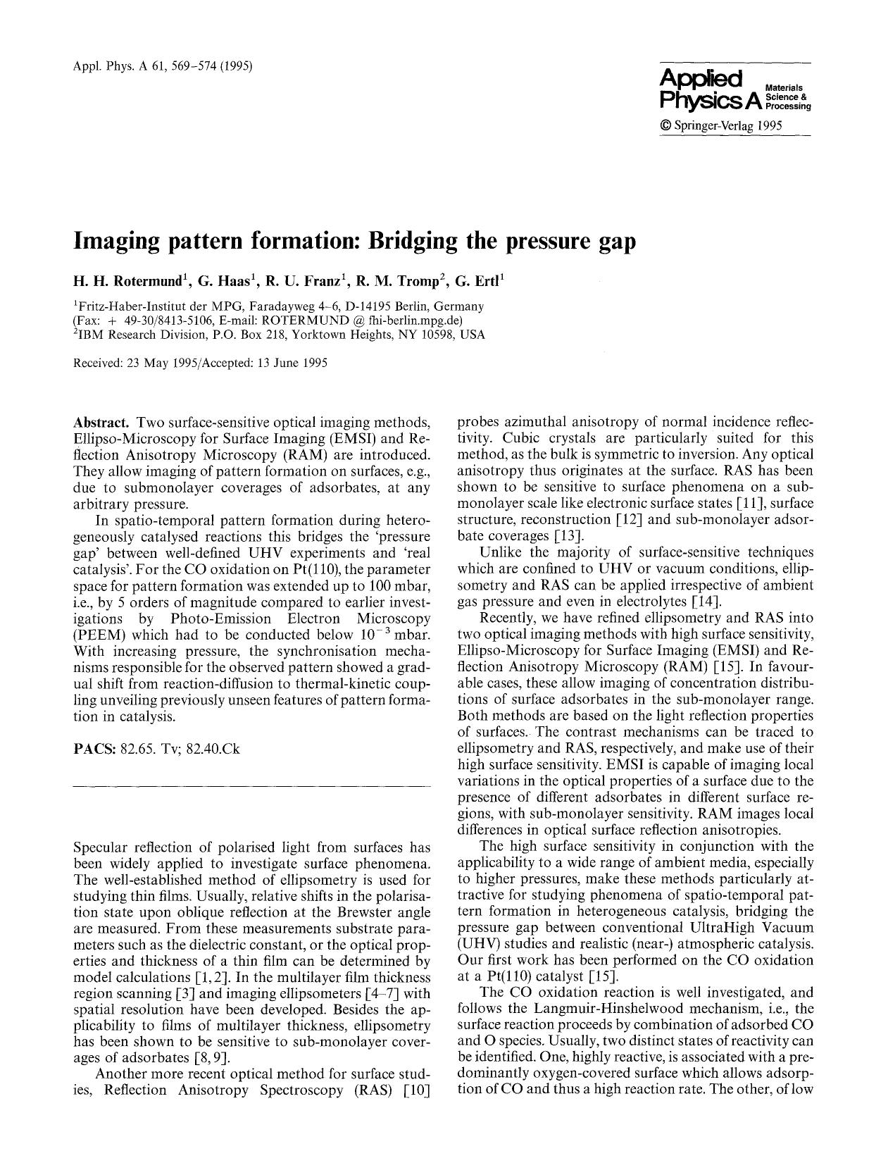 Imaging pattern formation: Bridging the pressure gap by Unknown
