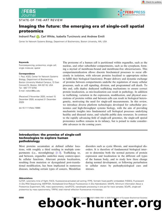 Imaging the future: the emerging era of singleâcell spatial proteomics by Unknown