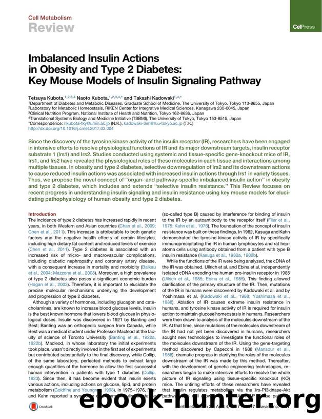 Imbalanced Insulin Actions in Obesity and Type 2 Diabetes: Key Mouse Models of Insulin Signaling Pathway by Tetsuya Kubota & Naoto Kubota & Takashi Kadowaki