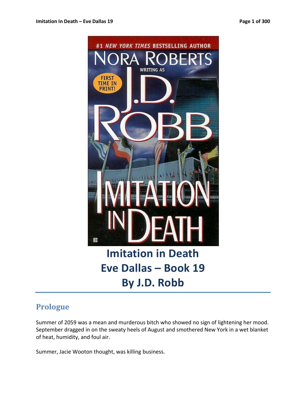 Imitation In Death by J.D. Robb