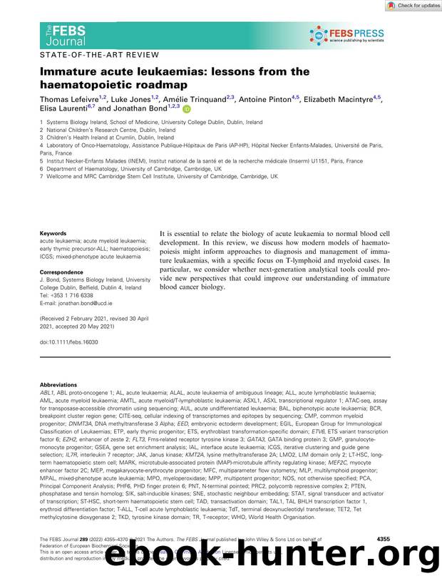 Immature acute leukaemias: lessons from the haematopoietic roadmap by Unknown