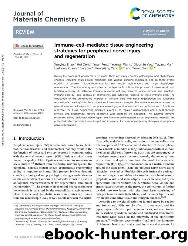 Immune-cell-mediated tissue engineering strategies for peripheral nerve injury and regeneration by unknow