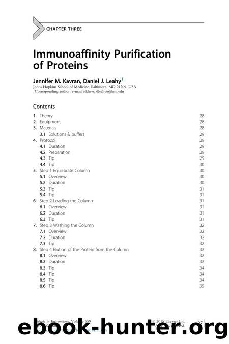 Immunoaffinity Purification of Proteins by Jennifer M. Kavran & Daniel J. Leahy