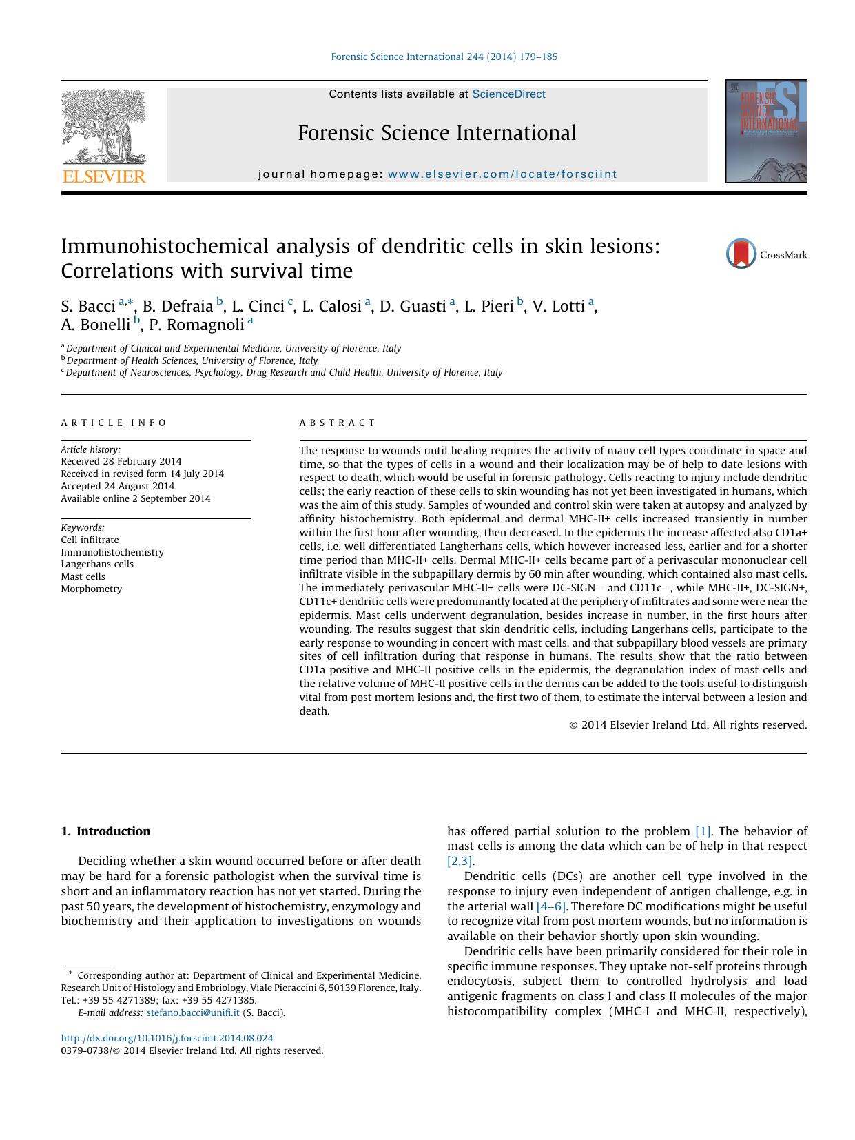Immunohistochemical analysis of dendritic cells in skin lesions: Correlations with survival time by unknow