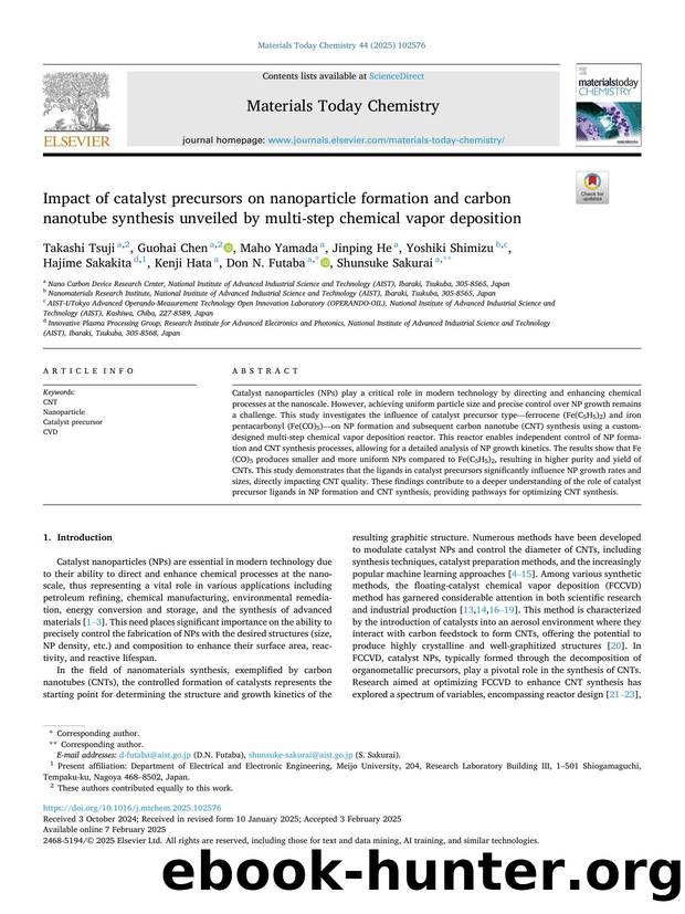 Impact of catalyst precursors on nanoparticle formation and carbon nanotube synthesis unveiled by multi-step chemical vapor deposition by unknow