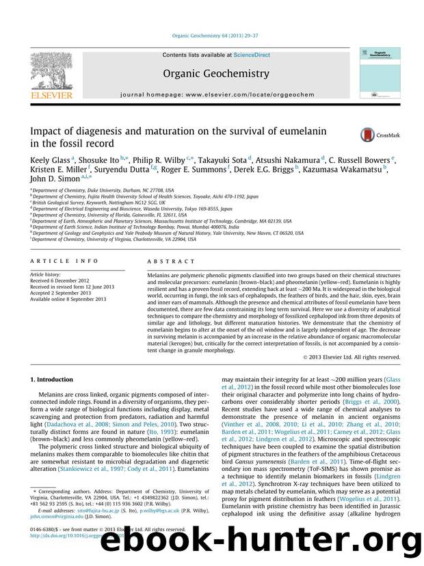 Impact of diagenesis and maturation on the survival of eumelanin in the fossil record by unknow