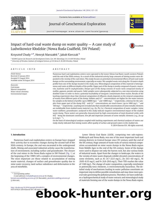 Impact of hard-coal waste dump on water quality â A case study of Ludwikowice KÅodzkie (Nowa Ruda Coalfield, SW Poland) by Krzysztof Chudy & Henryk Marszałek & Jakub Kierczak
