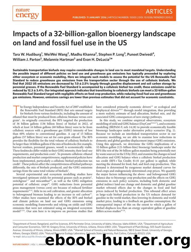 Impacts of a 32-billion-gallon bioenergy landscape on land and fossil fuel use in the US by unknow
