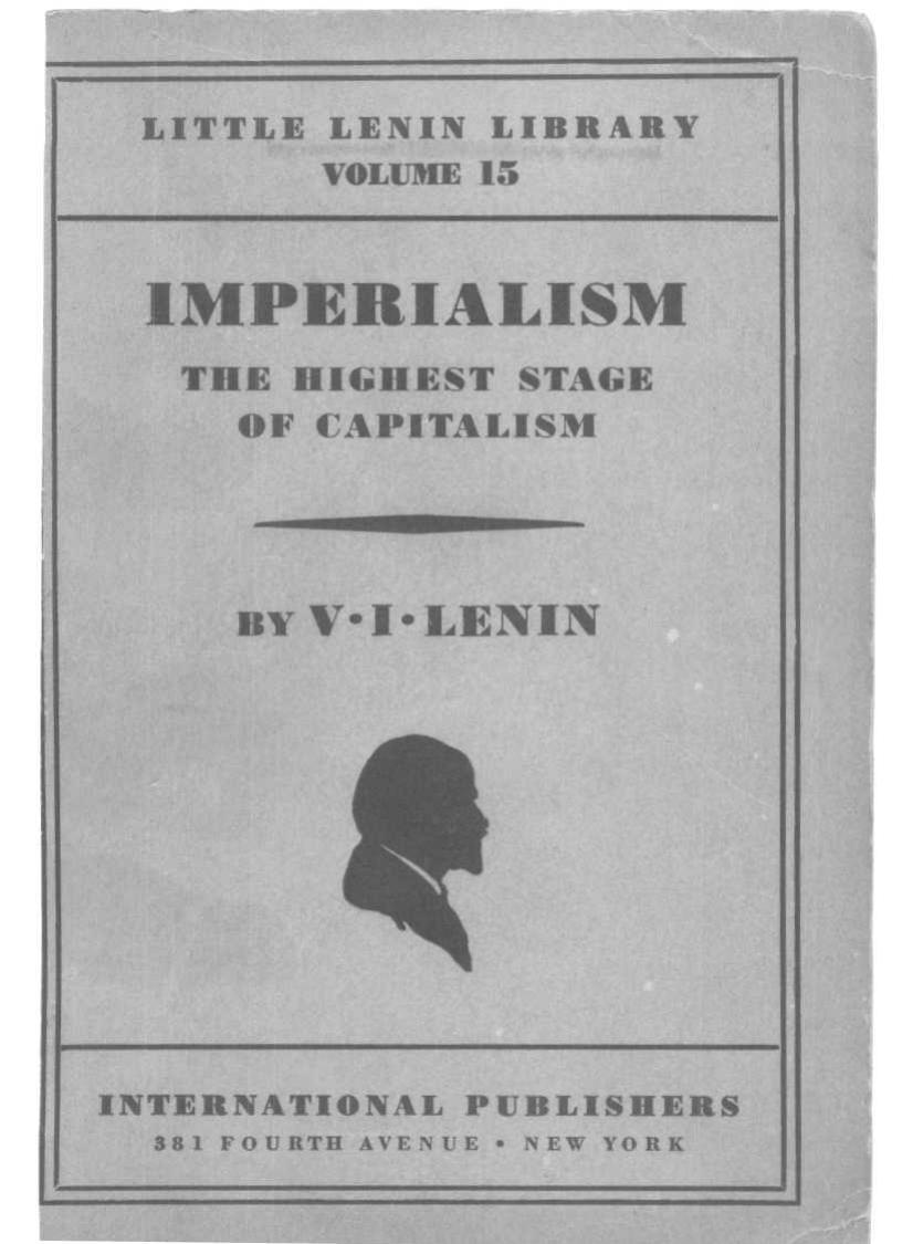 Imperialism The Highest Stage Of Capitalism-Vladmir I Lenin-1929 128pgs-POL by Unknown