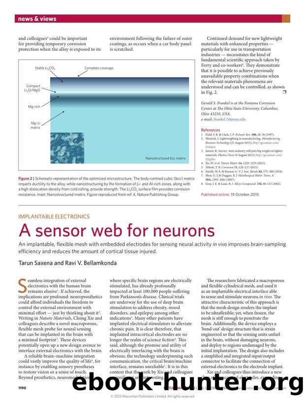 Implantable electronics: A sensor web for neurons by Tarun Saxena & Ravi V. Bellamkonda