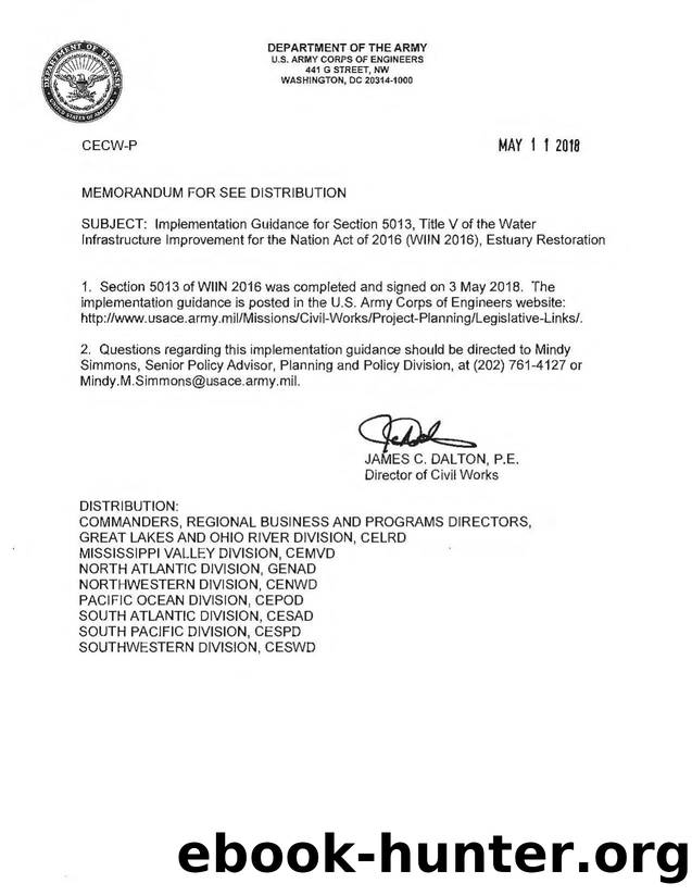 Implementation Guidance for Section 5013 by Unknown