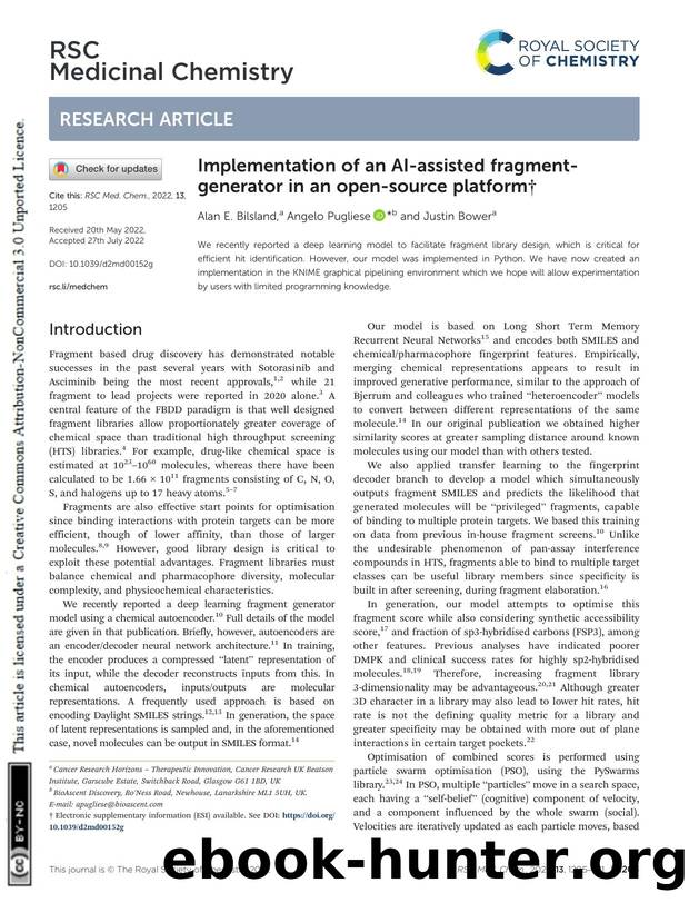 Implementation of an AI-assisted fragment-generator in an open-source platform by Alan E. Bilsland & Angelo Pugliese & Justin Bower