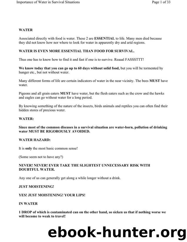 Importance of Water in Survival Situations by Importance Of Water In Survival