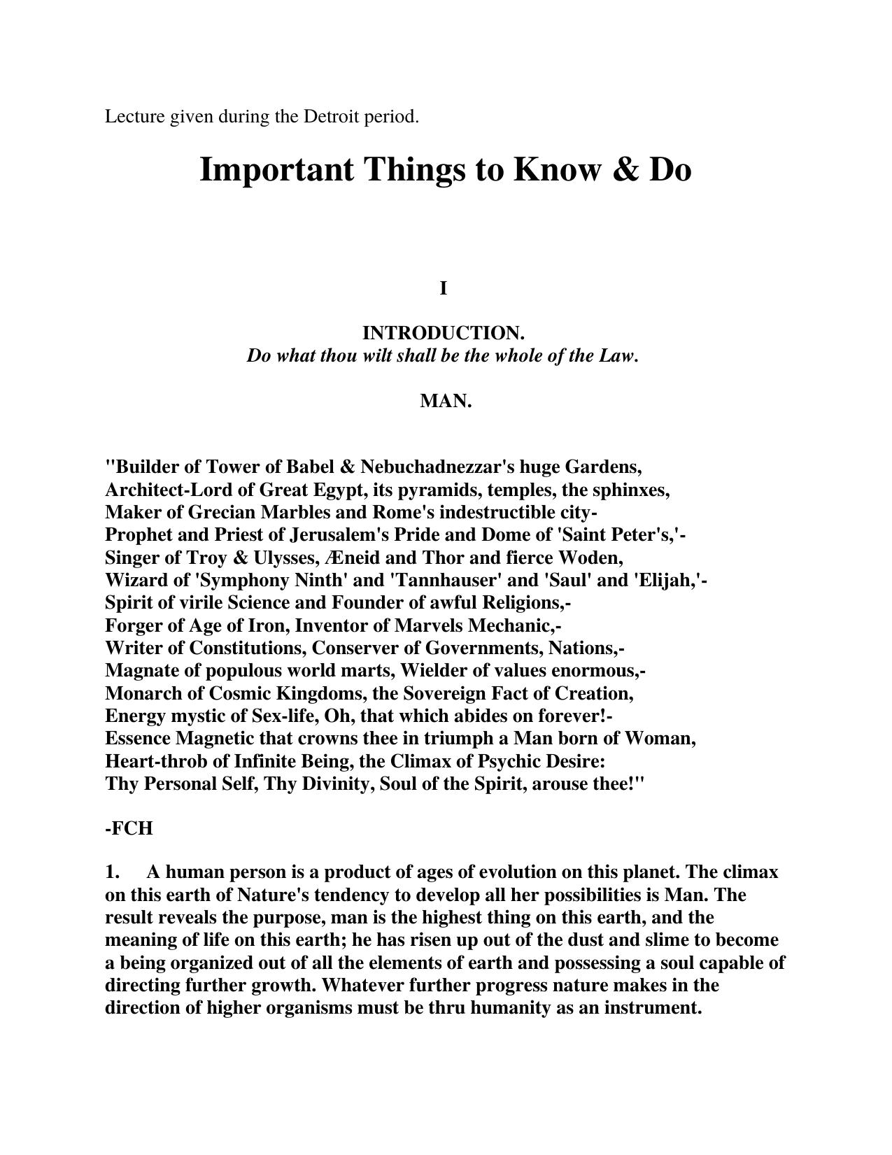 Important Things to Know & Do by Kevin Davis