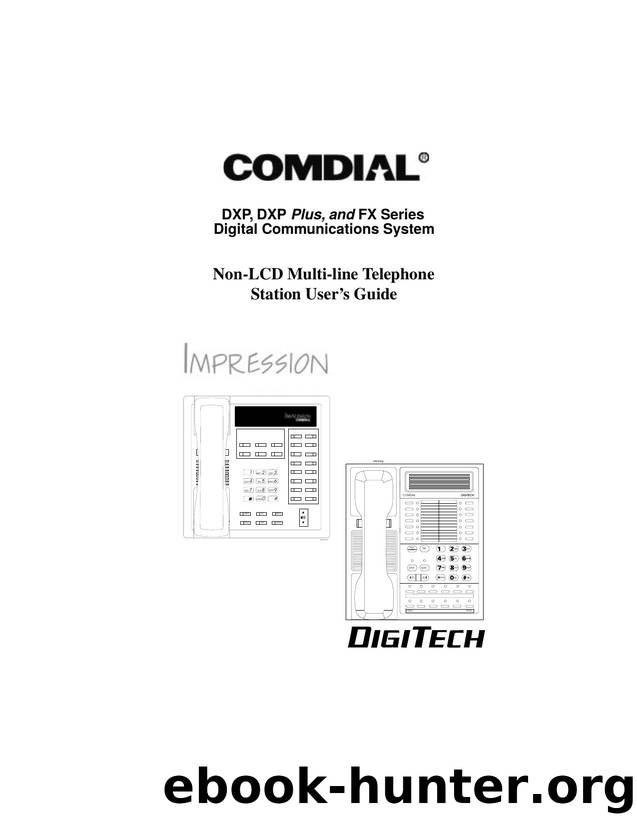 Impression DXP-DXP Plus and FX Series Non-LCD Multiline Station Users Guide by Unknown