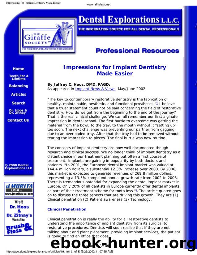 Impressions for Implant Dentistry Made Easier by Unknown