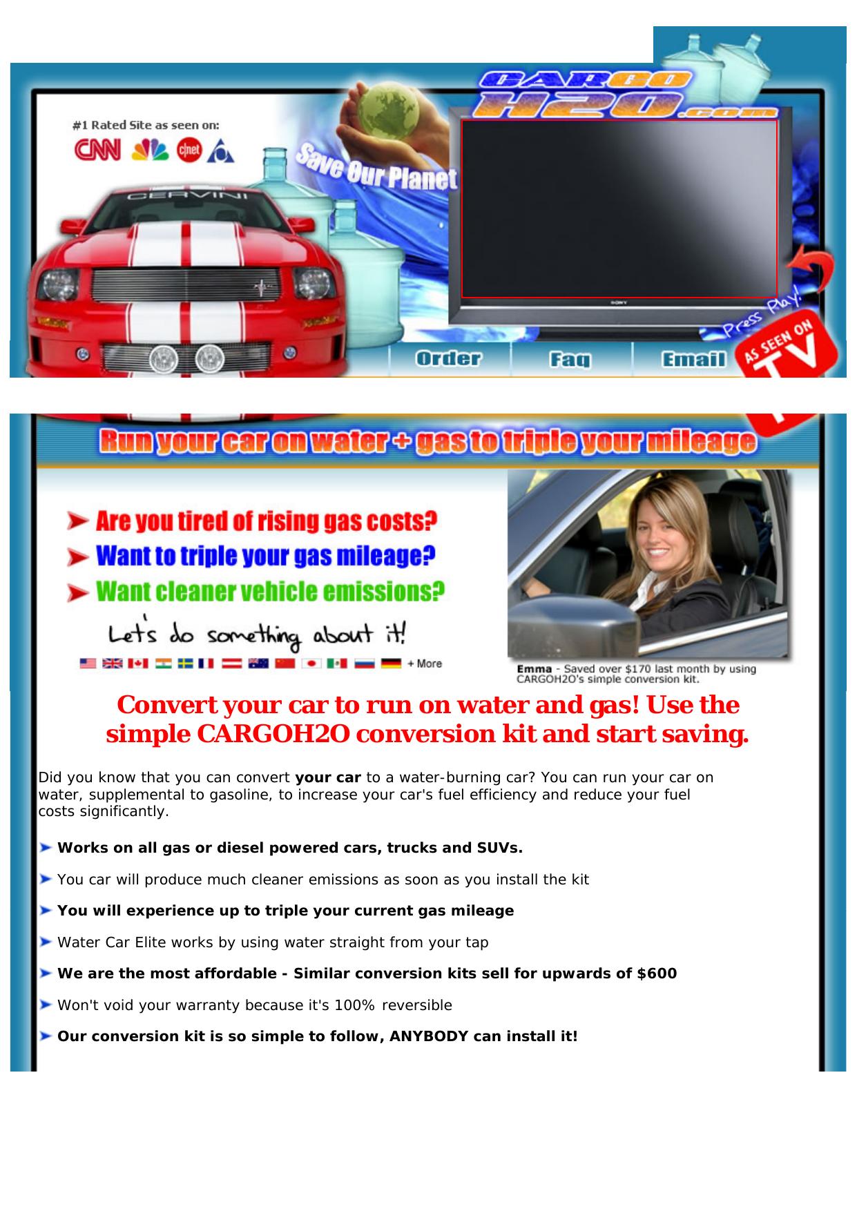 Improve Your Fuel Economy With Cargoh2o.com. See Our Sales Page! by Best of Kuszter's Collection