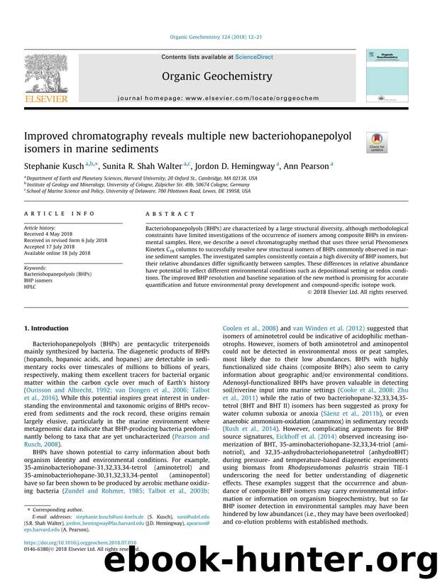 Improved chromatography reveals multiple new bacteriohopanepolyol isomers in marine sediments by Stephanie Kusch & Sunita R. Shah Walter & Jordon D. Hemingway & Ann Pearson