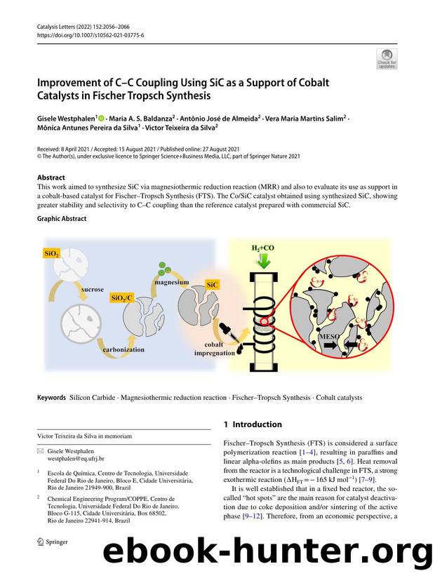 Improvement of CâC Coupling Using SiC as a Support of Cobalt Catalysts in Fischer Tropsch Synthesis by unknow