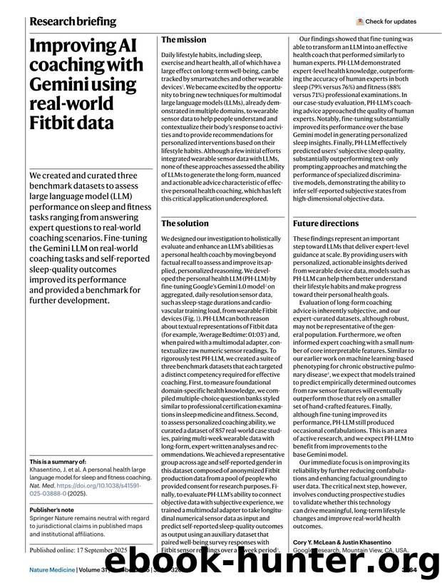 Improving AI coaching with Gemini using real-world Fitbit data by Unknown