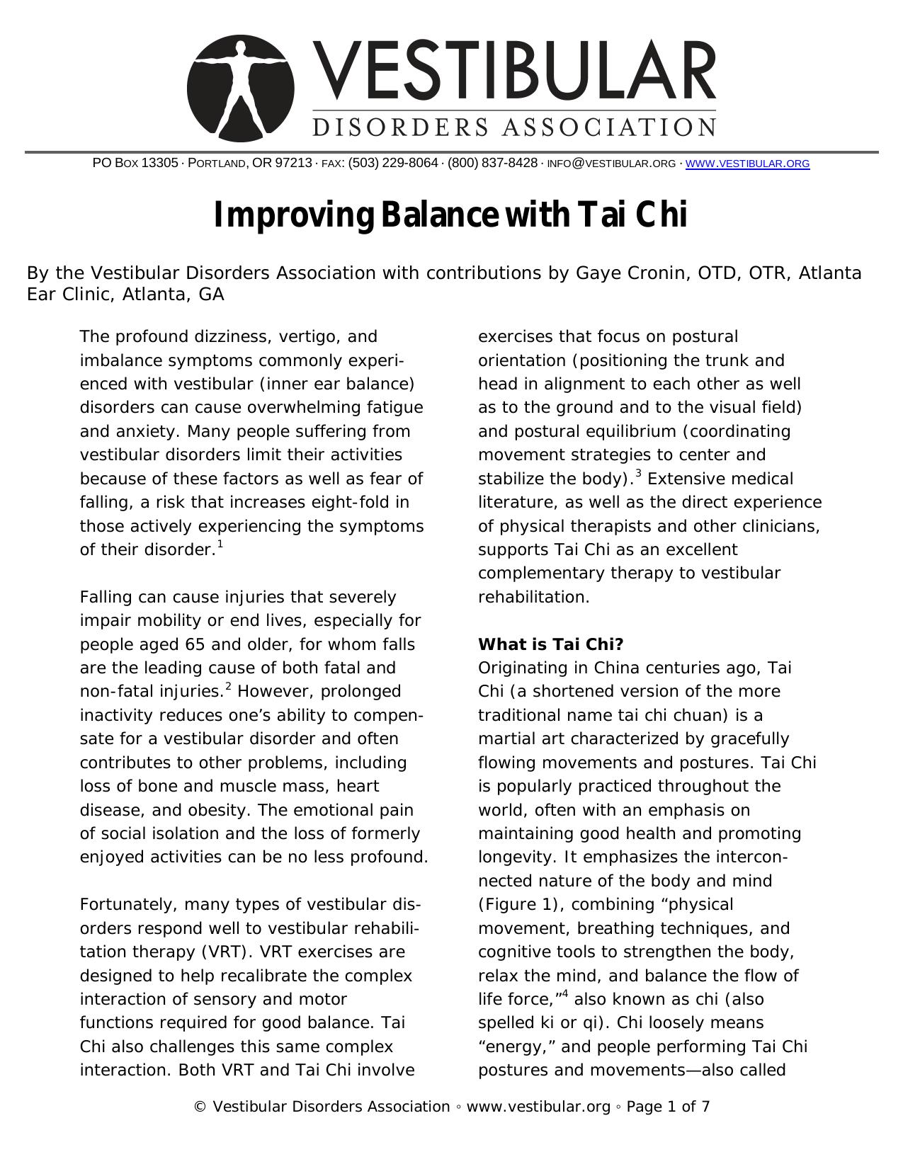 Improving Balance with Tai Chi by Cronin Gaye