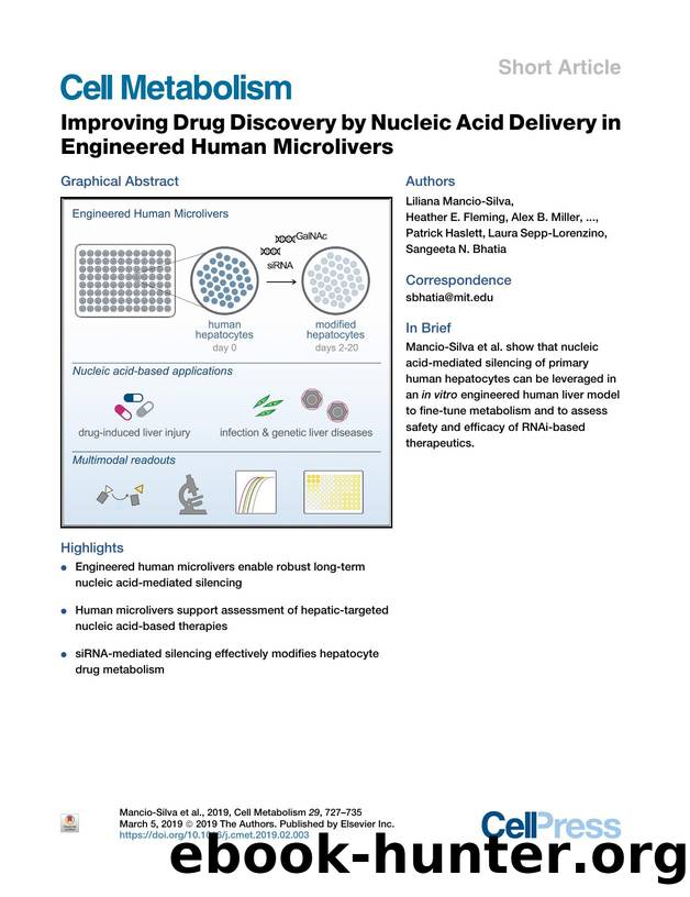 Improving Drug Discovery by Nucleic Acid Delivery in Engineered Human Microlivers by unknow