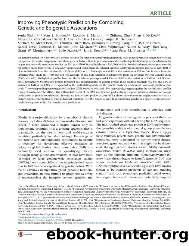 Improving Phenotypic Prediction by Combining Genetic and Epigenetic Associations by unknow