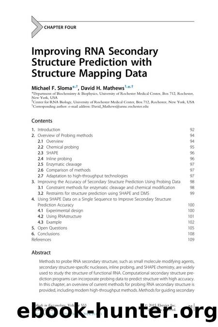 Improving RNA Secondary Structure Prediction with Structure Mapping Data by Michael F. Sloma & David H. Mathews