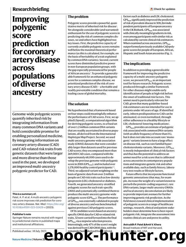 Improving polygenic score prediction for coronary artery disease across populations of diverse ancestry by Unknown