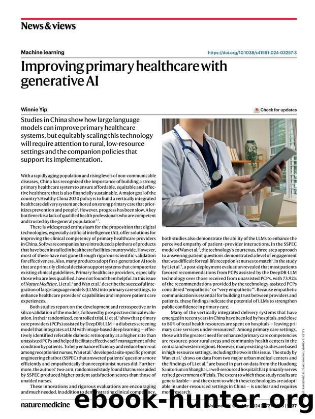 Improving primary healthcare with generative AI by Winnie Yip