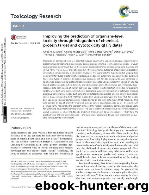 Improving the prediction of organism-level toxicity through integration of chemical, protein target and cytotoxicity qHTS data by unknow