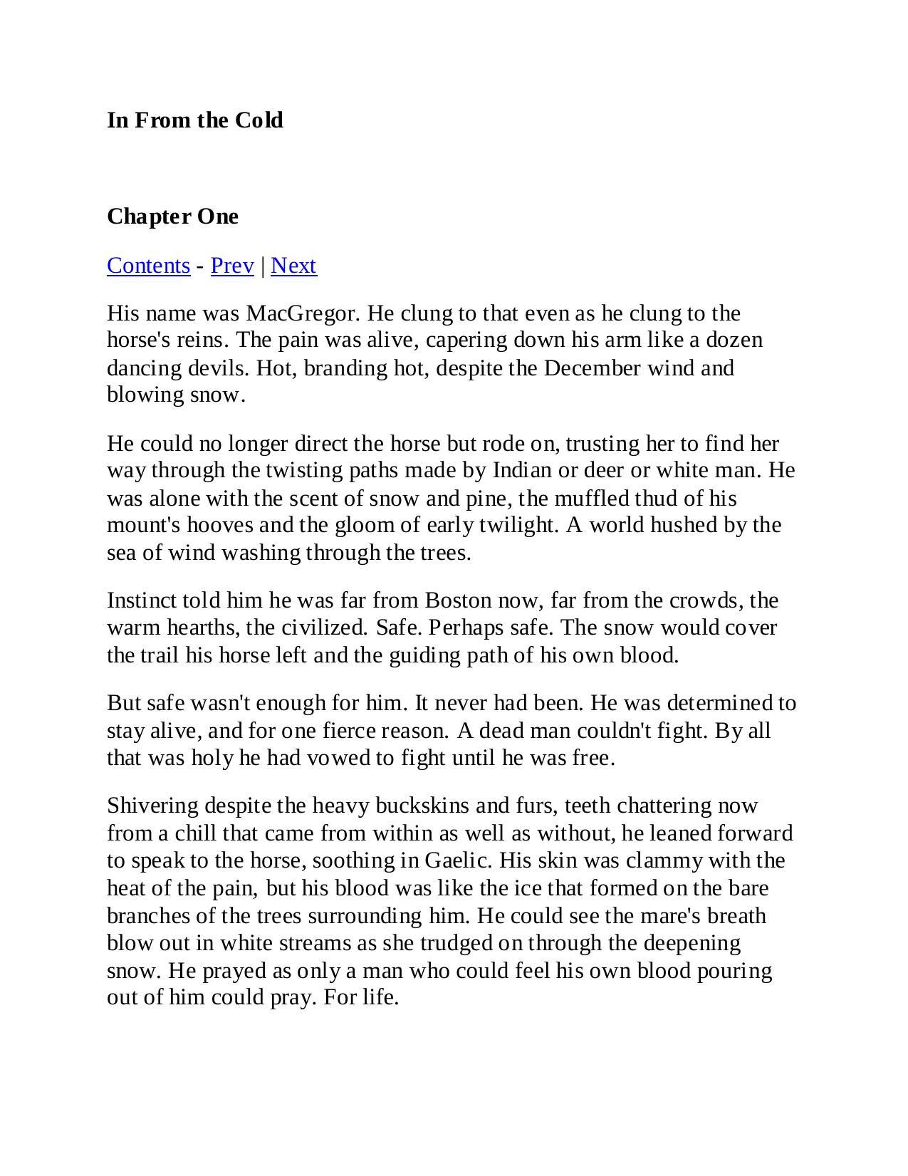 In From The Cold by Nora Roberts by Nichole Archer