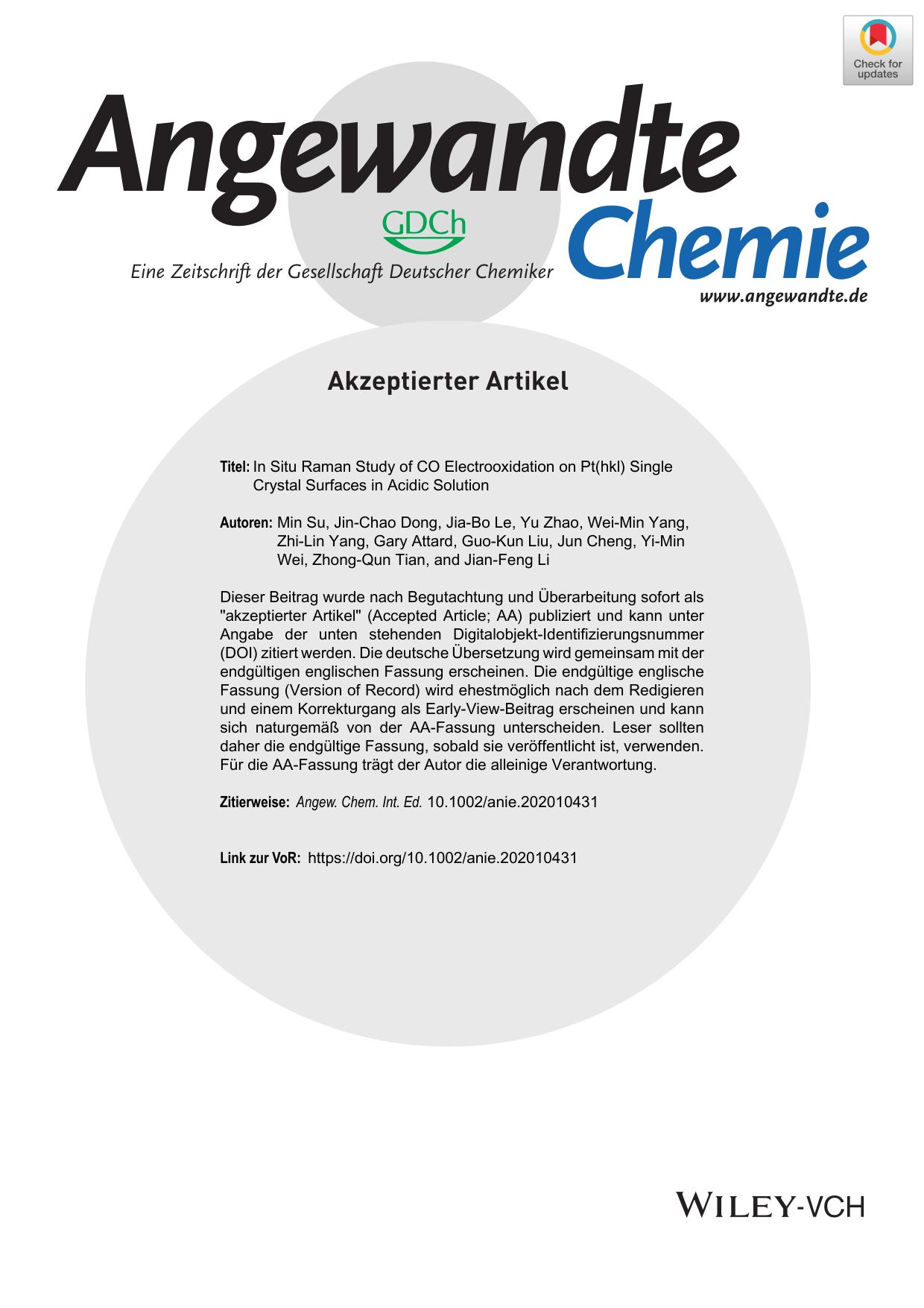 In Situ Raman Study of CO Electrooxidation on Pt(hkl) Single Crystal Surfaces in Acidic Solution by Unknown