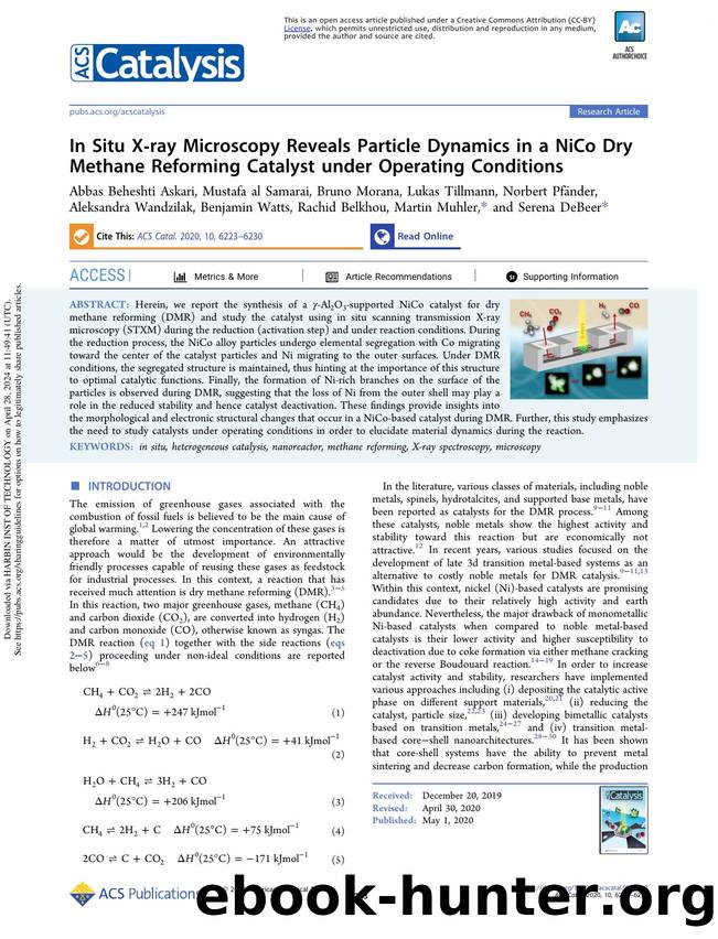 In Situ X-ray Microscopy Reveals Particle Dynamics in a NiCo Dry Methane Reforming Catalyst under Operating Conditions by unknow