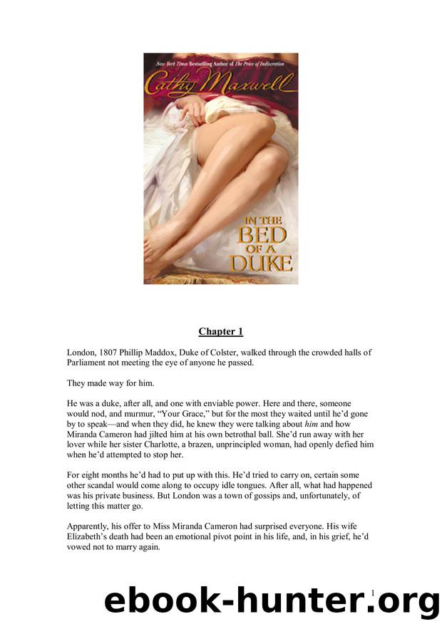 In The Bed Of A Duke by Cathy Maxwell - 16 - Cameron Sisters 02