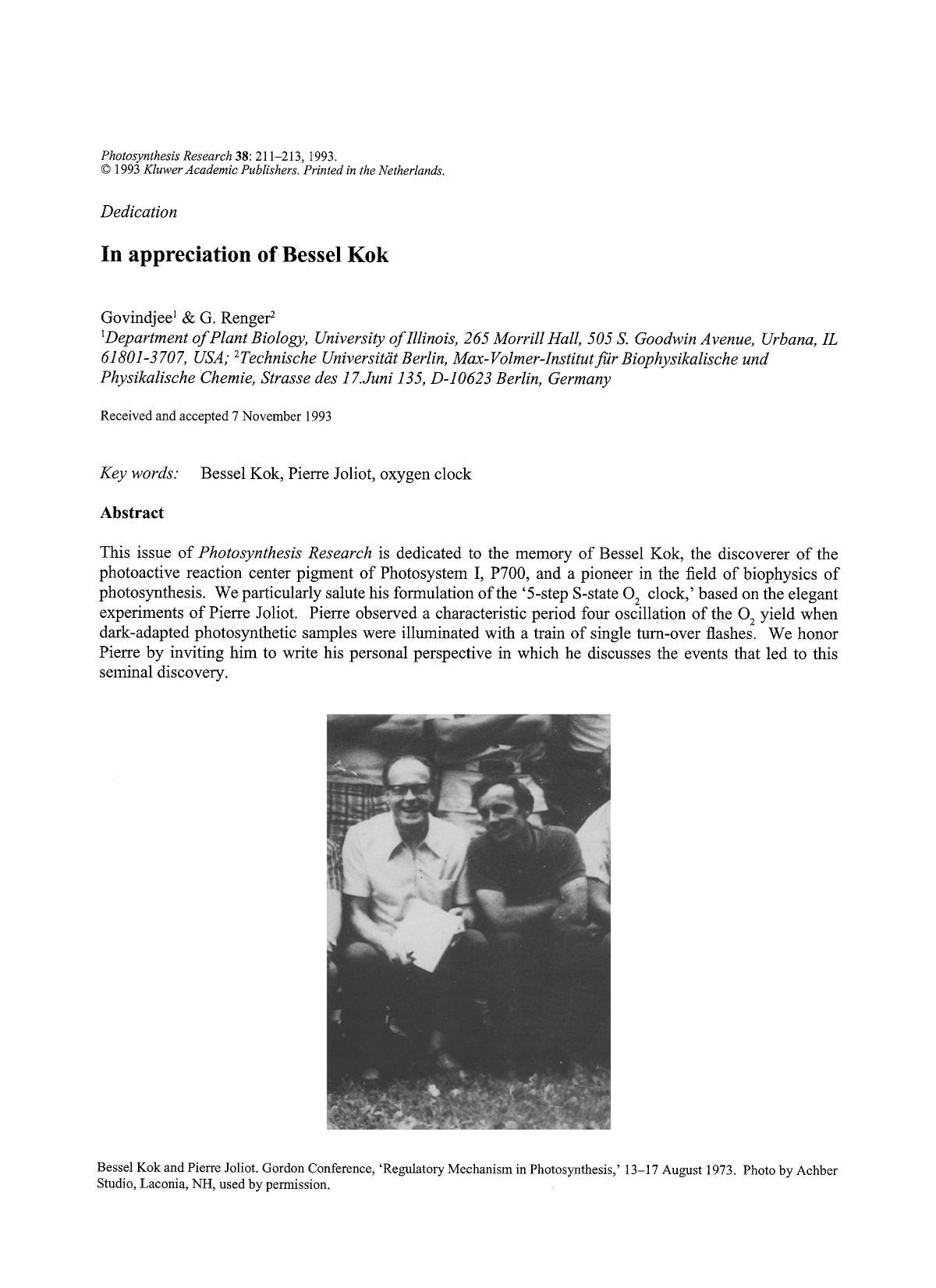 In appreciation of Bessel Kok by Unknown