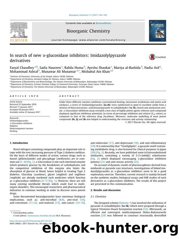 In search of new ÃÂ±-glucosidase inhibitors: Imidazolylpyrazole derivatives by unknow