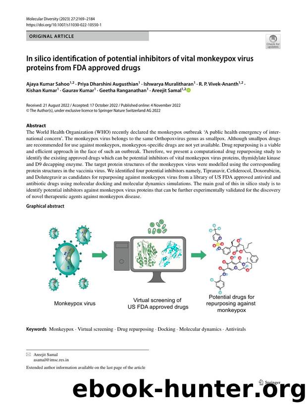 In silico identification of potential inhibitors of vital monkeypox virus proteins from FDA approved drugs by unknow